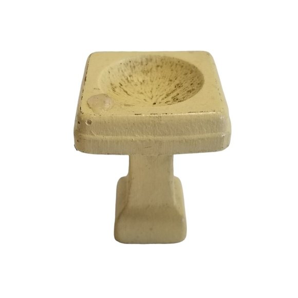 Dollhouse Furniture Accessory Vintage Miniature Bathroom Sink Pedestal Bird Bath - Picture 5 of 9